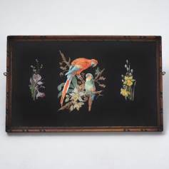 Art Deco reverse painting on glass with foil, 1930’s ca, English